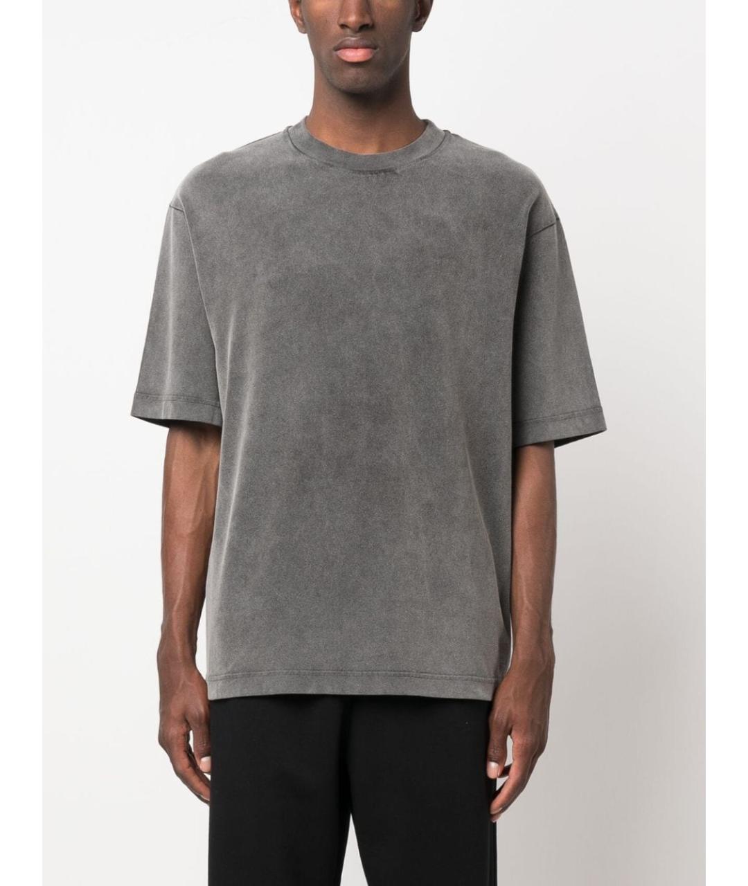 ACNE STUDIOS Серая хлопковая футболка, фото 3
