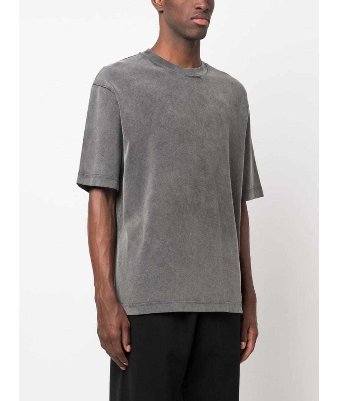 ACNE STUDIOS Серая хлопковая футболка, фото 4
