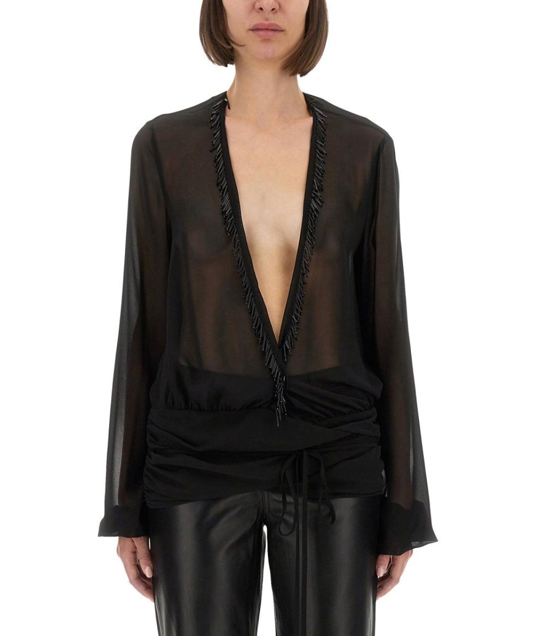 THE ATTICO Черная полиэстеровая блузы, фото 2