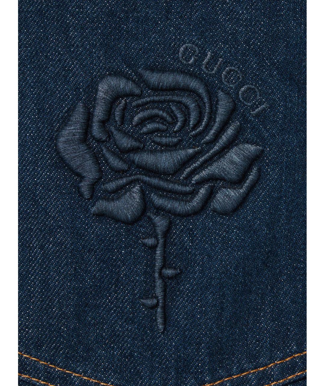 GUCCI Синие хлопковые прямые джинсы, фото 2