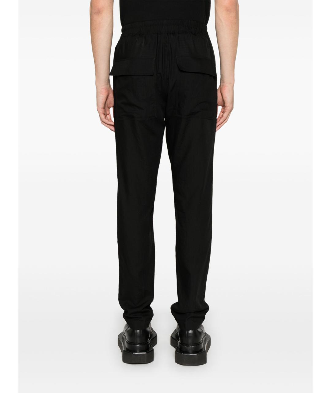 RICK OWENS Черные шерстяные повседневные брюки, фото 3
