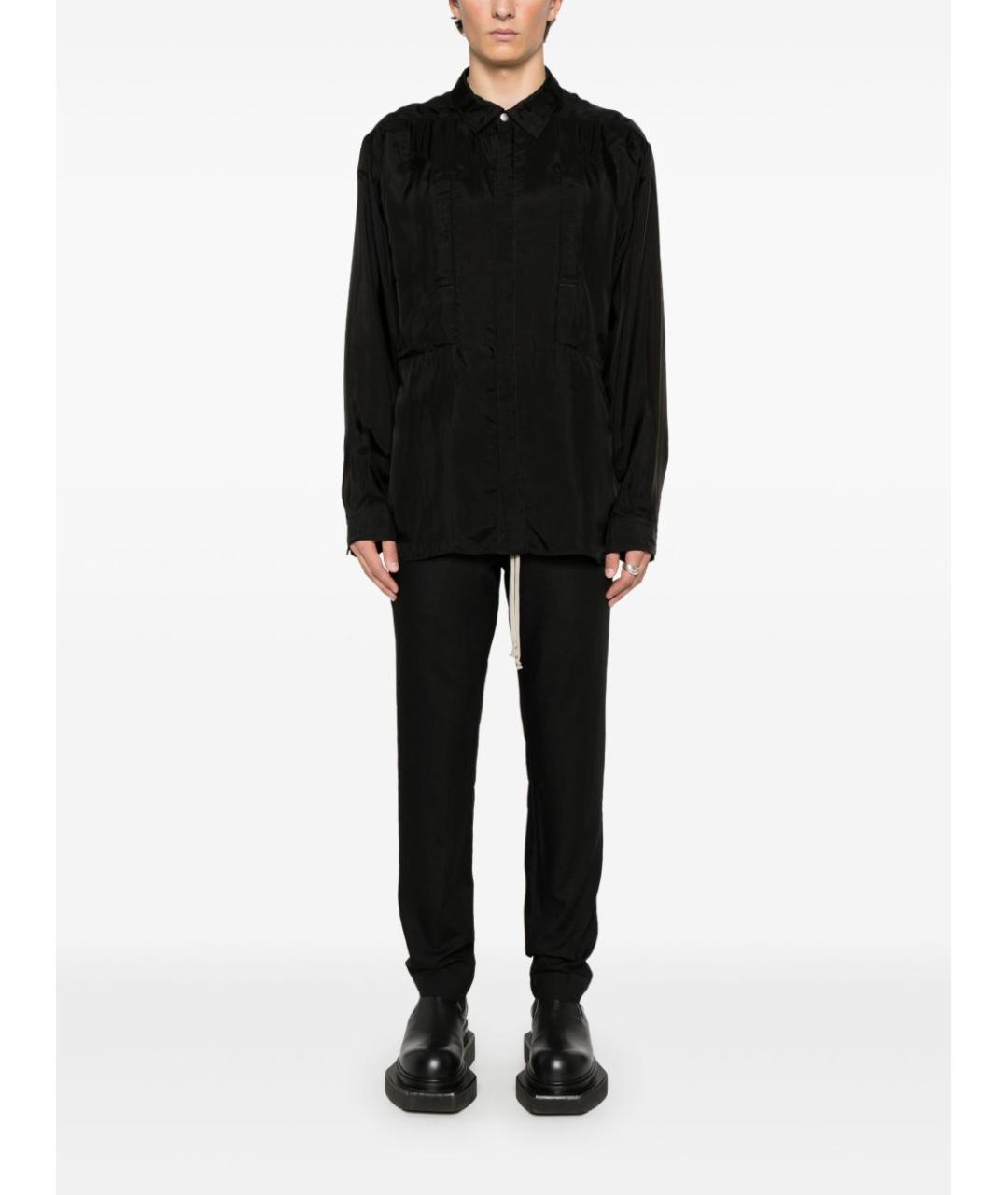 RICK OWENS Черные шерстяные повседневные брюки, фото 2