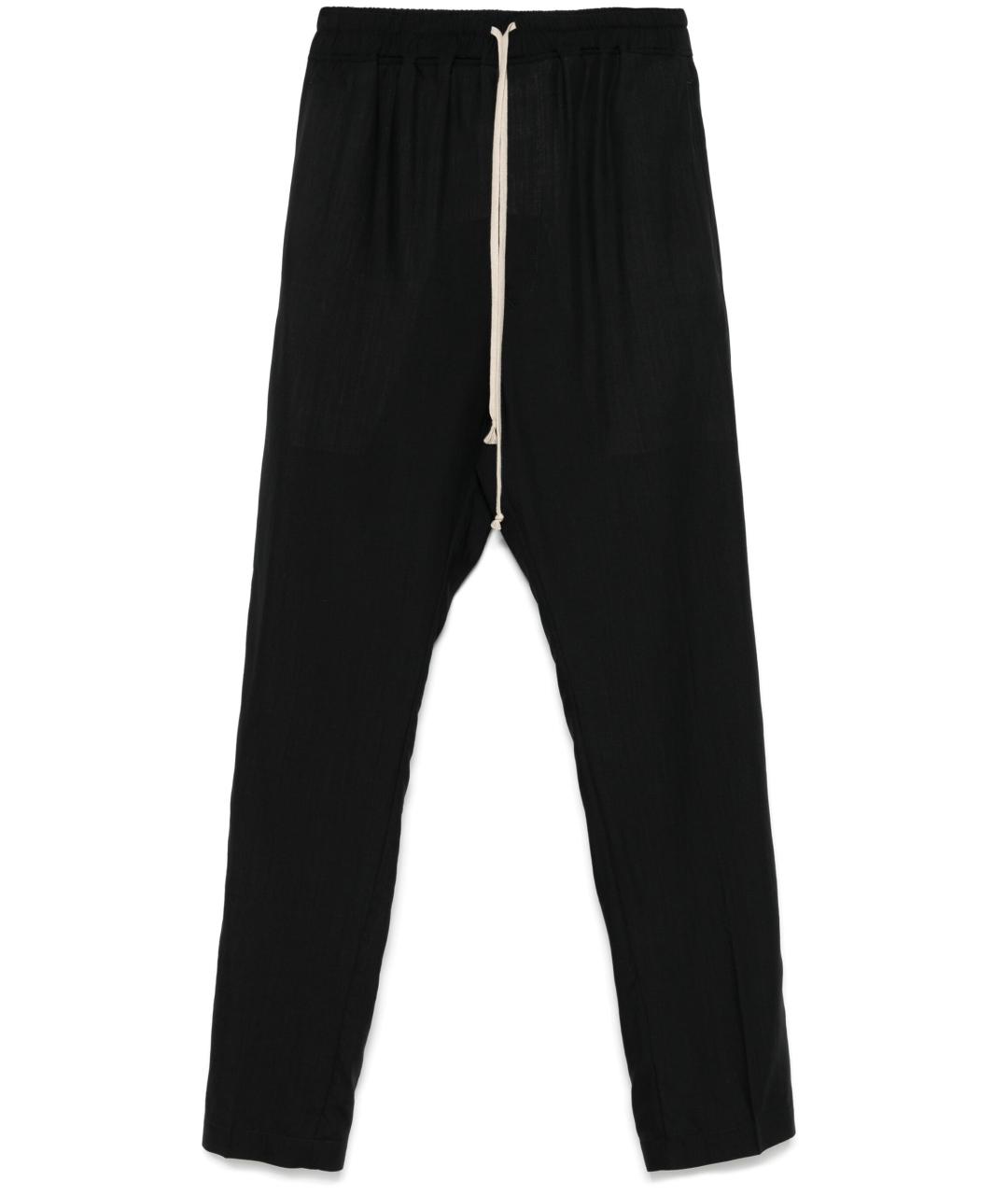 RICK OWENS Черные шерстяные повседневные брюки, фото 1