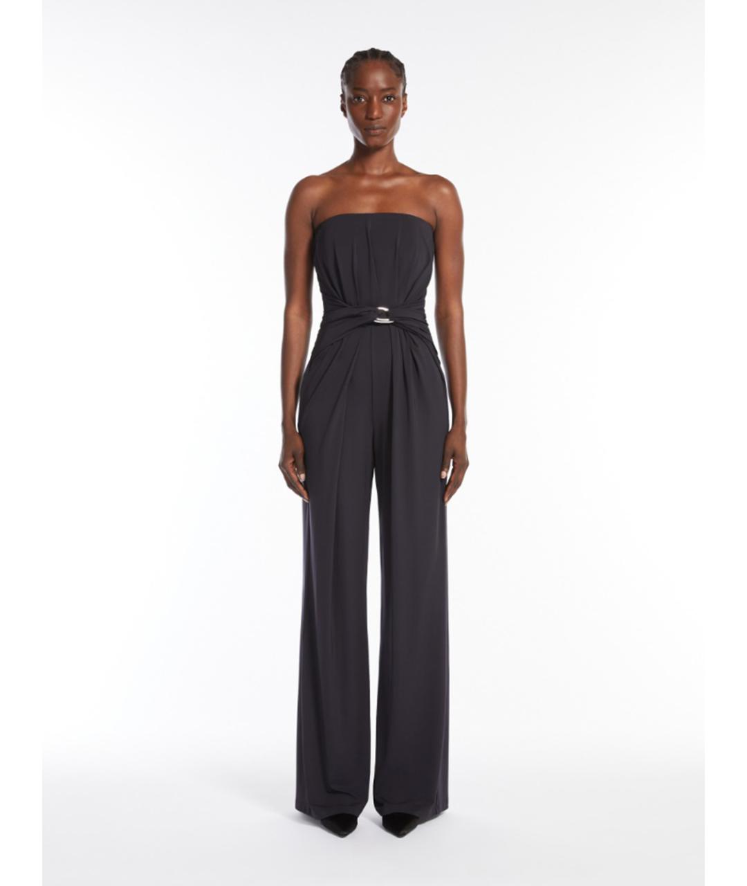 MAX MARA Черный вискозный комбинезон, фото 4