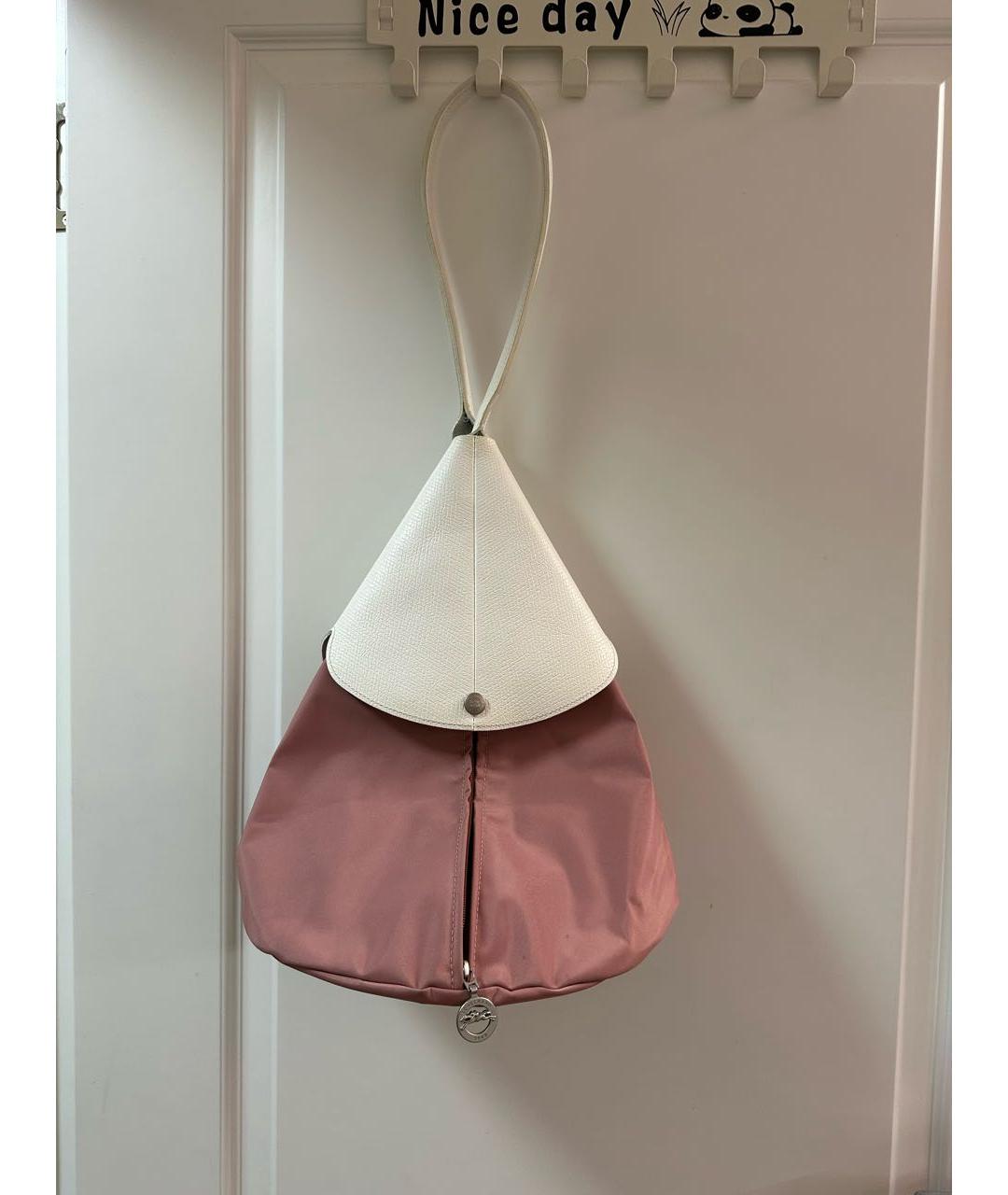 LONGCHAMP Розовая тканевая сумка тоут, фото 9