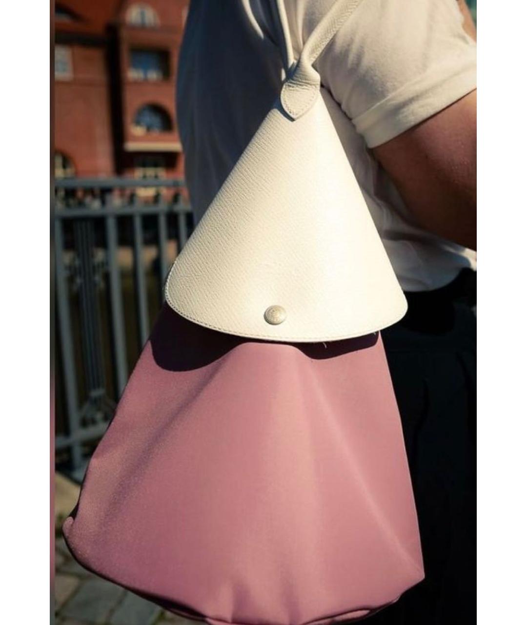 LONGCHAMP Розовая тканевая сумка тоут, фото 8