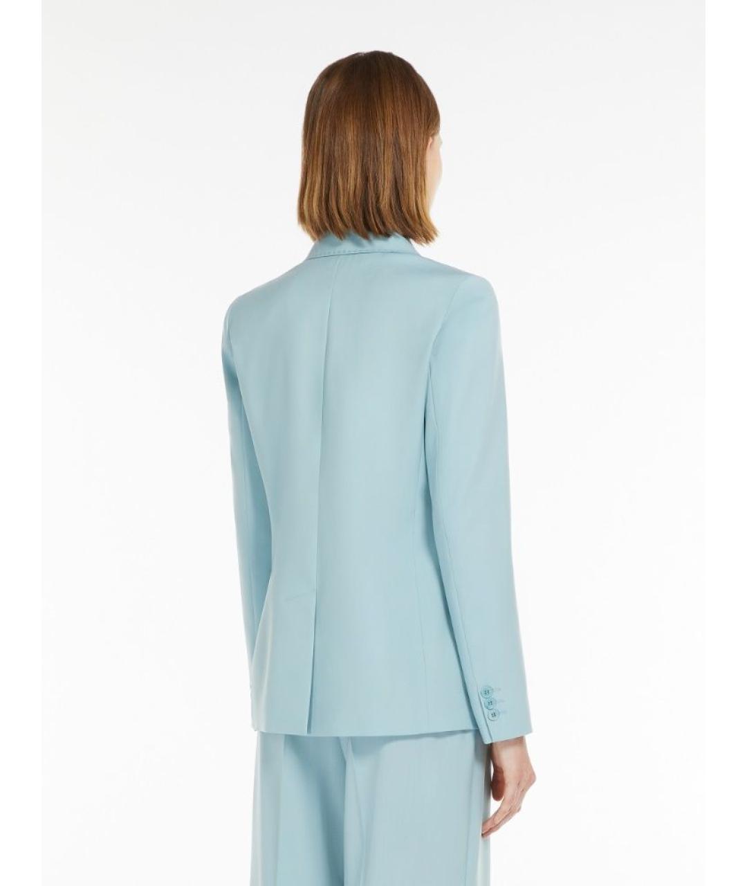 WEEKEND MAX MARA Голубой шерстяной жакет/пиджак, фото 3