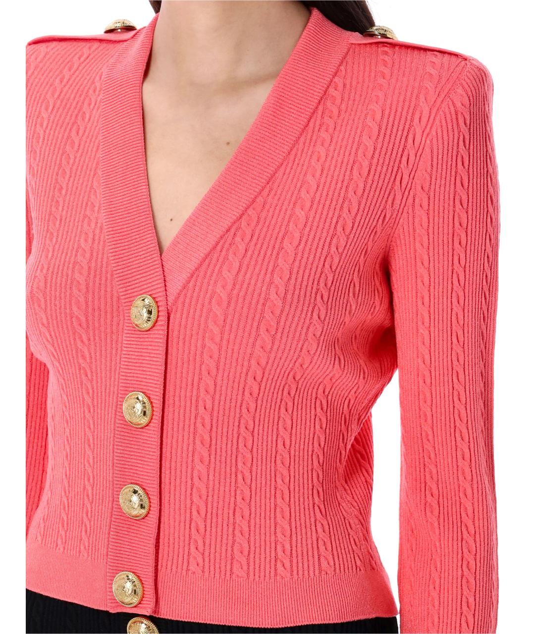 BALMAIN Оранжевый вискозный кардиган, фото 4