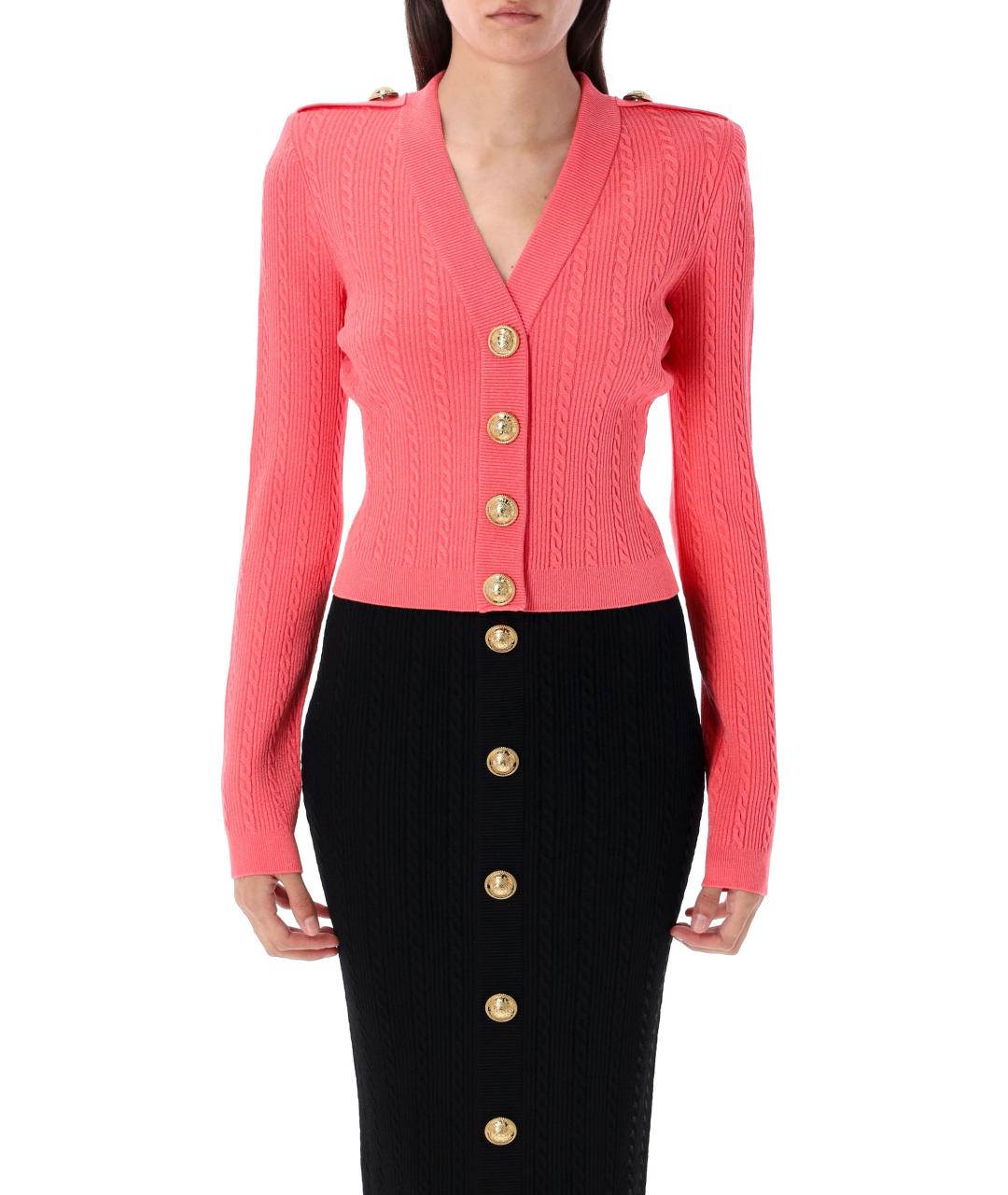 BALMAIN Оранжевый вискозный кардиган, фото 2