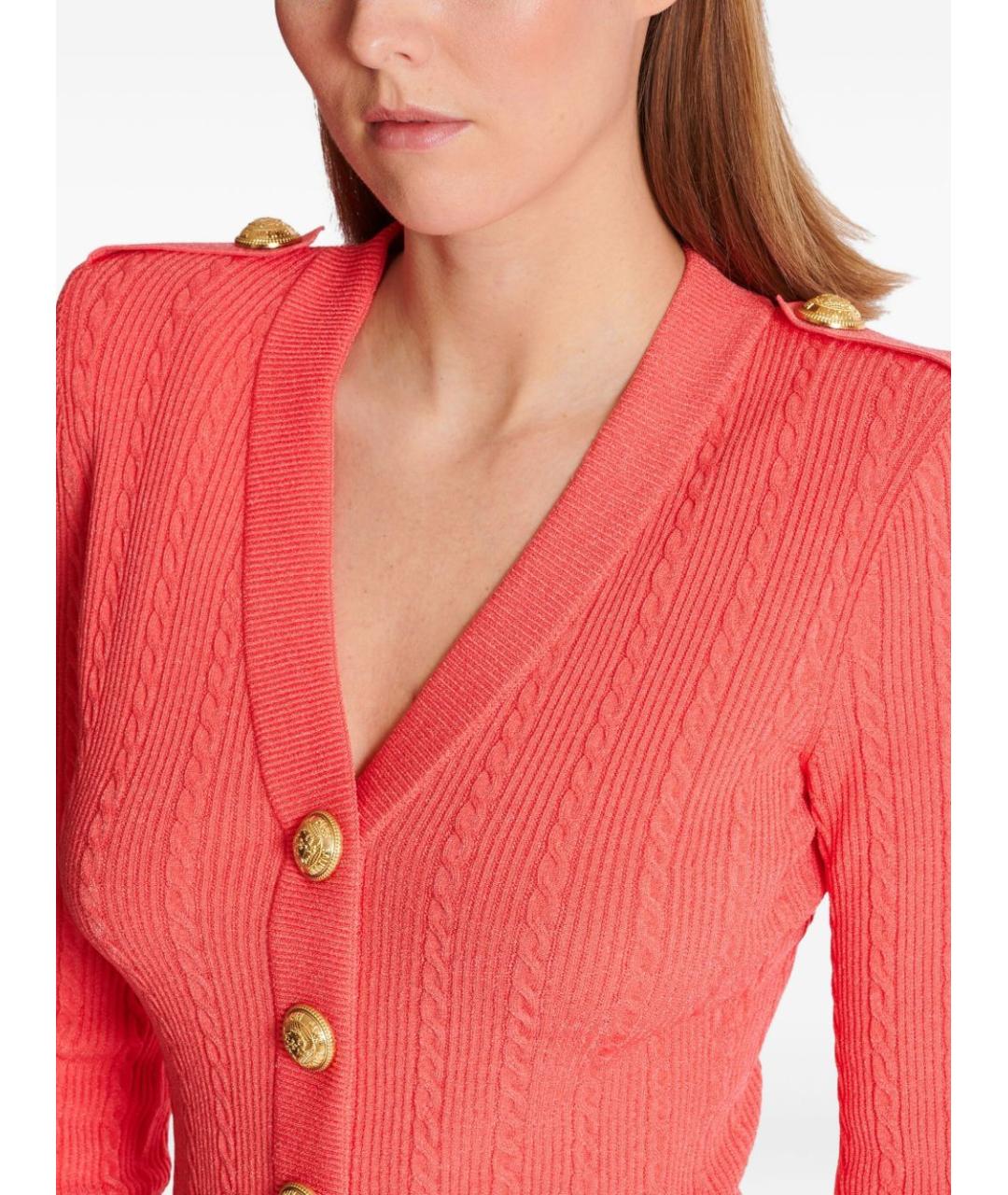 BALMAIN Оранжевый вискозный кардиган, фото 6