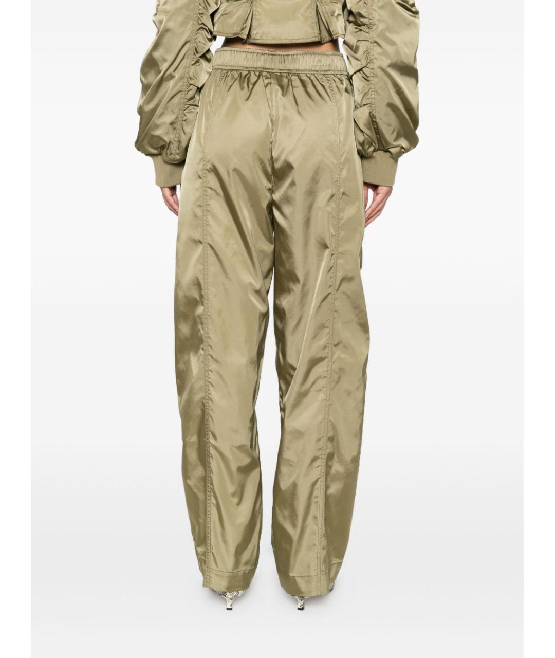 GANNI Зеленые прямые брюки, фото 3