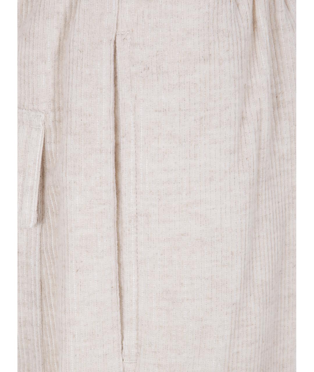 RICK OWENS Бежевые хлопковые прямые брюки, фото 3