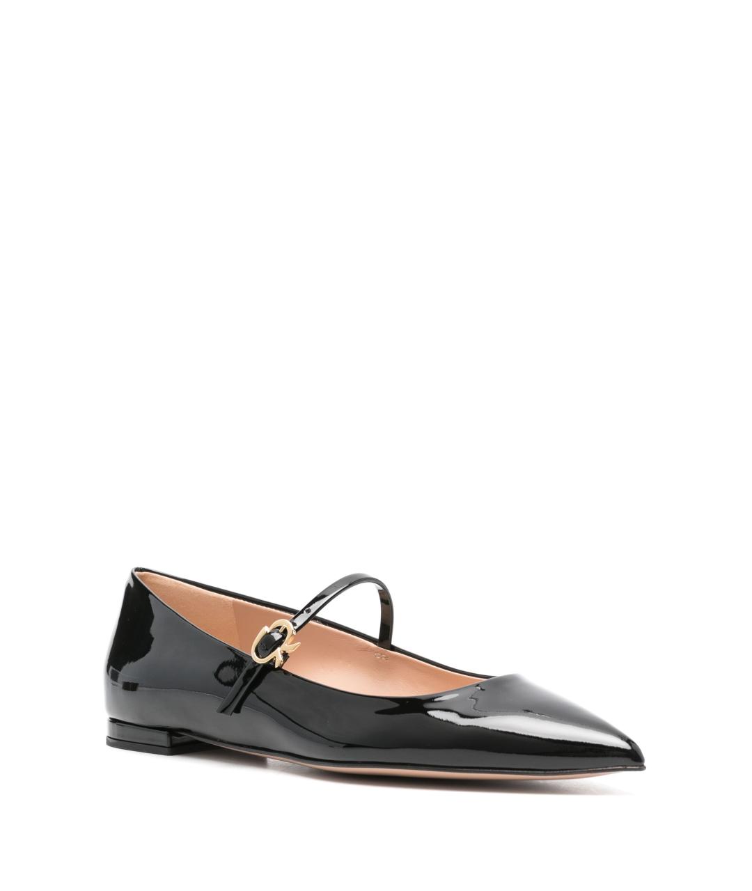 GIANVITO ROSSI Черные кожаные балетки, фото 2