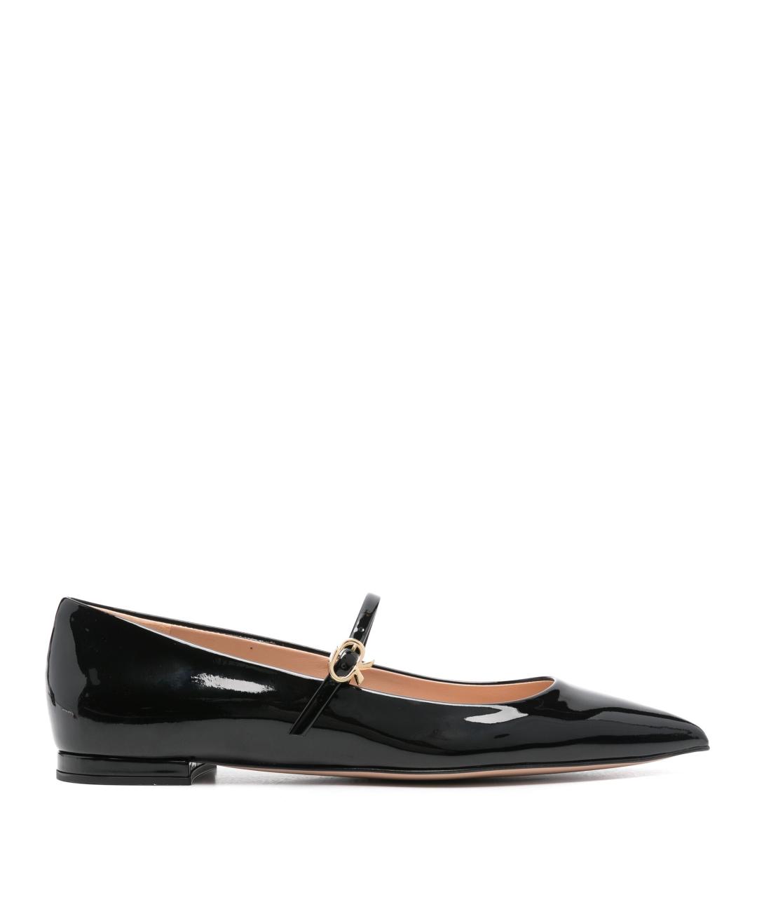 GIANVITO ROSSI Черные кожаные балетки, фото 1