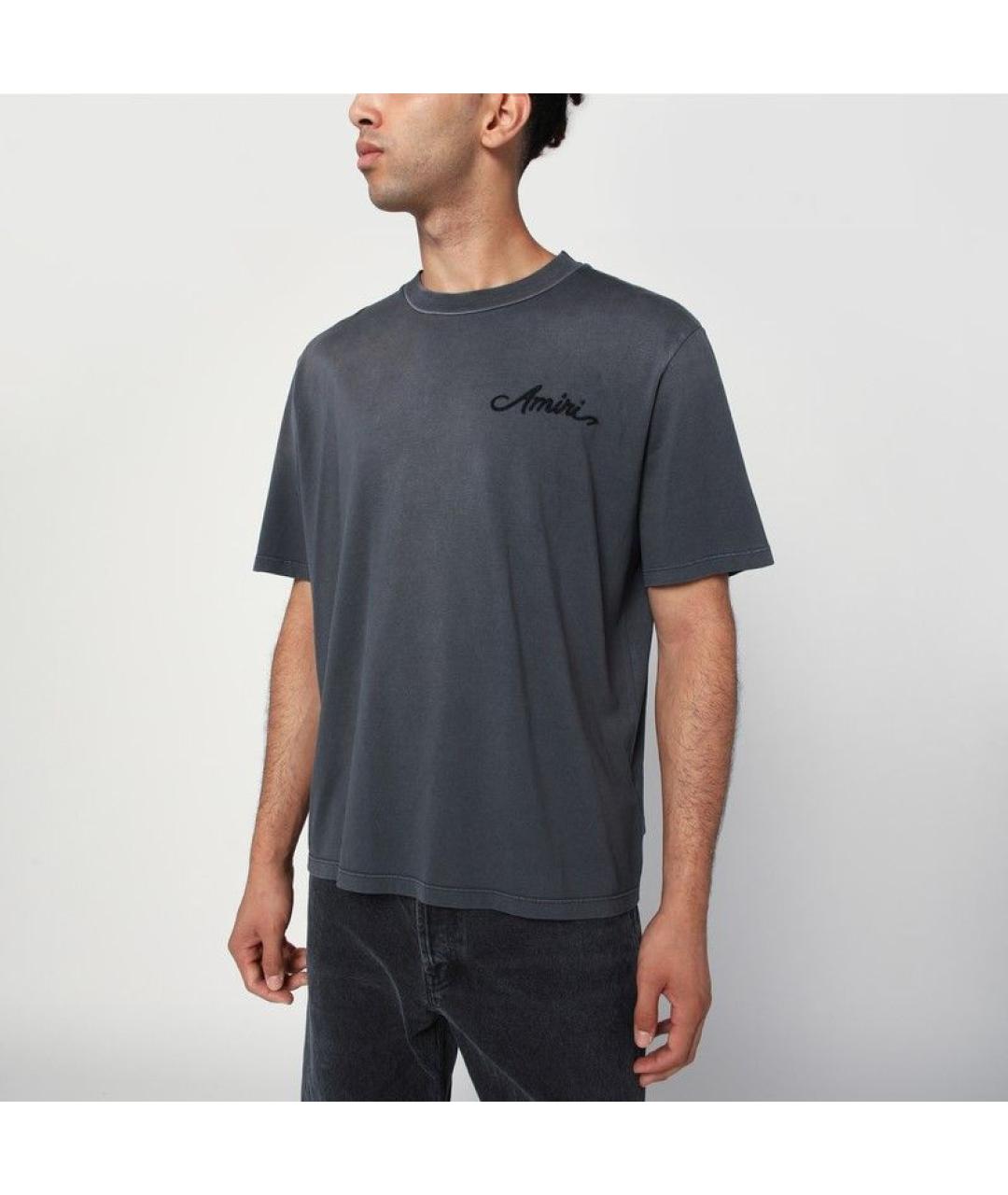 AMIRI Черная хлопковая футболка, фото 2
