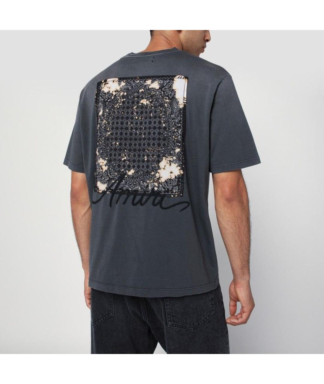 AMIRI Черная хлопковая футболка, фото 3