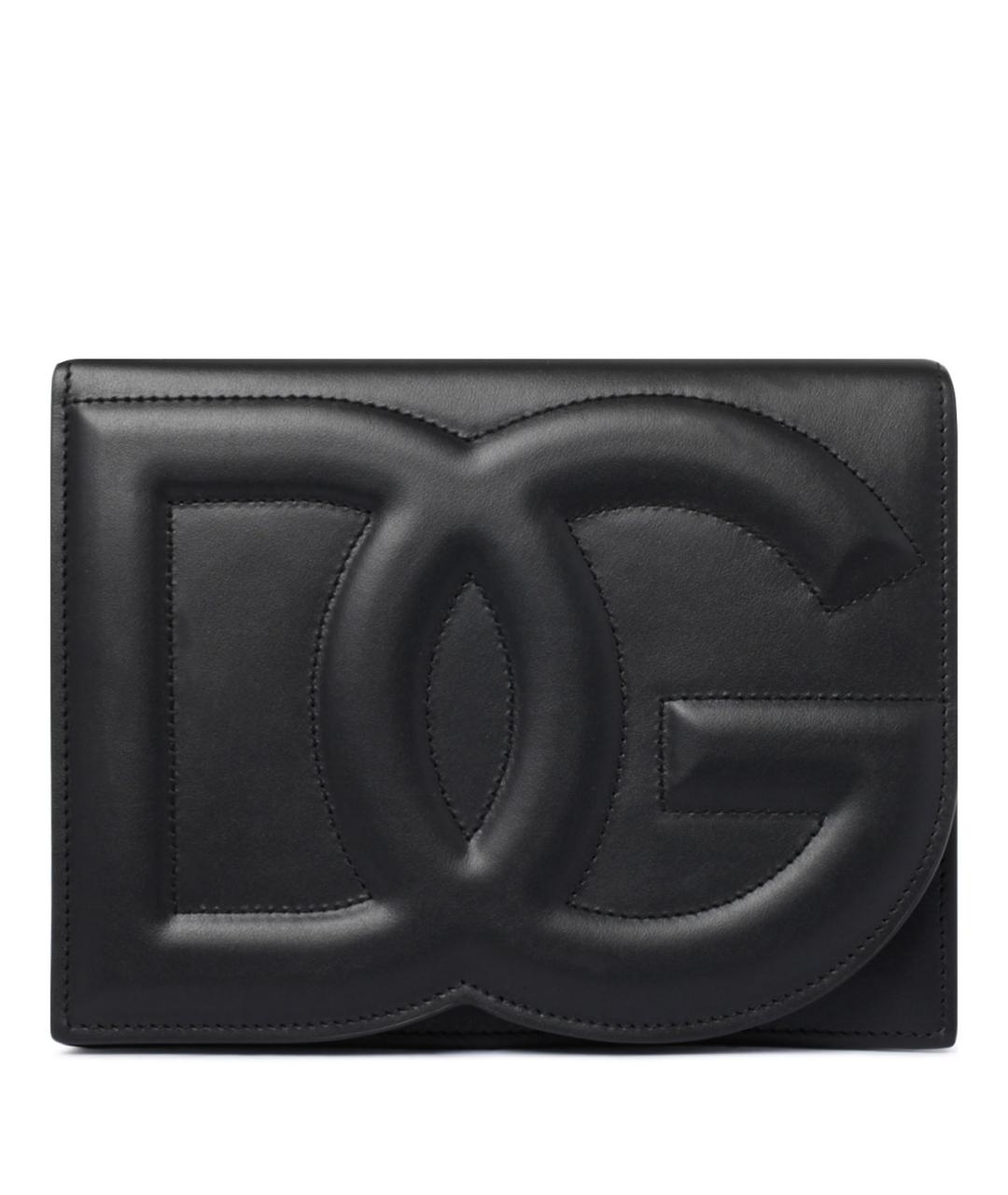 DOLCE&GABBANA Черная кожаная сумка через плечо, фото 1