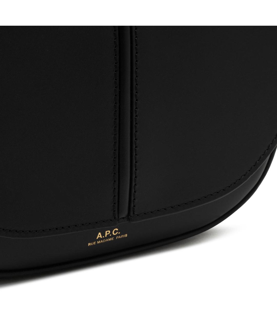 A.P.C. Черная кожаная сумка через плечо, фото 4