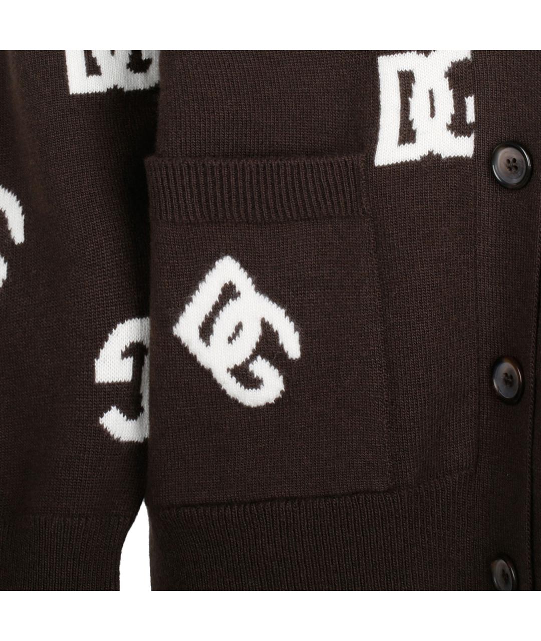 DOLCE&GABBANA Коричневый шерстяной кардиган, фото 4