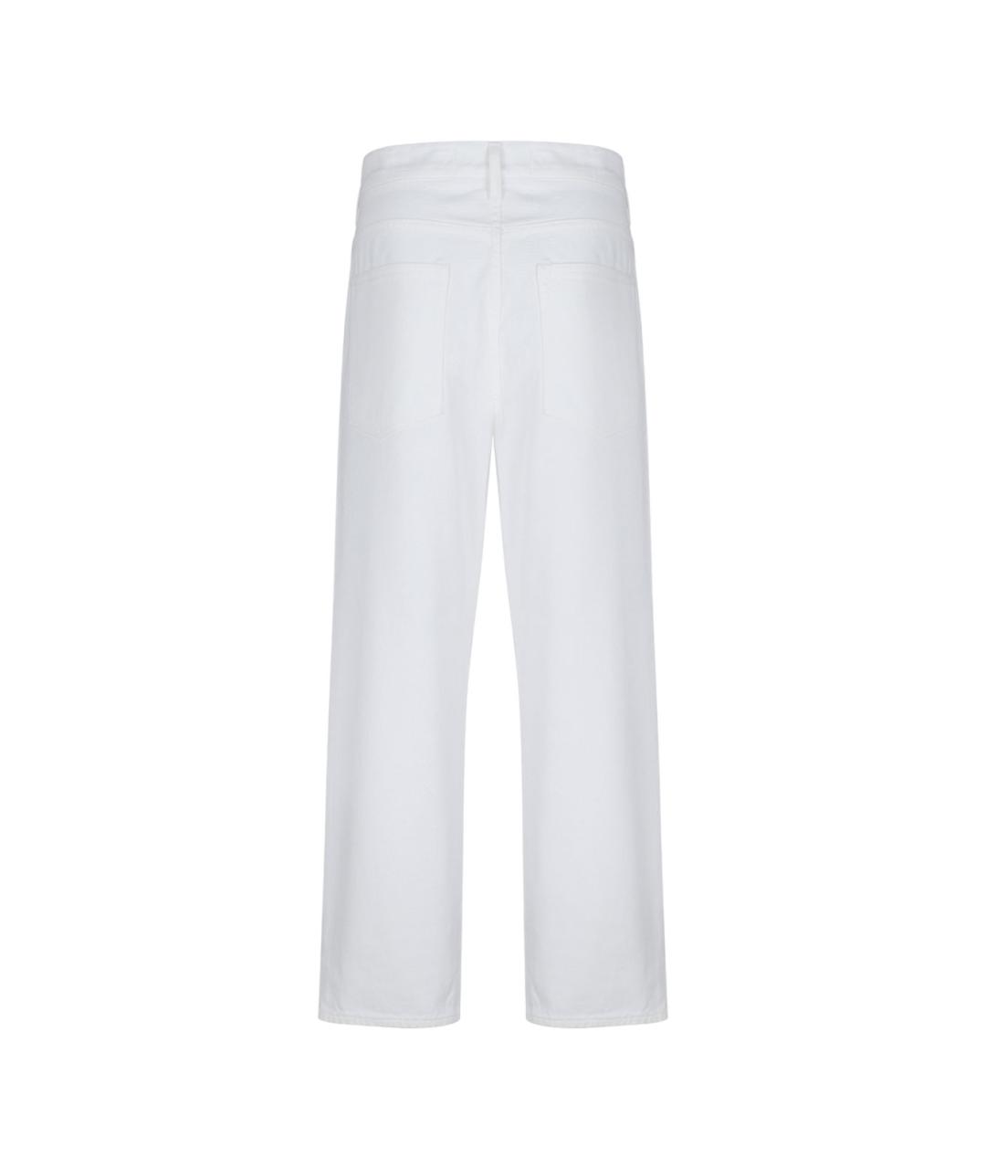 GOLDEN GOOSE DELUXE BRAND Белые хлопковые повседневные брюки, фото 2