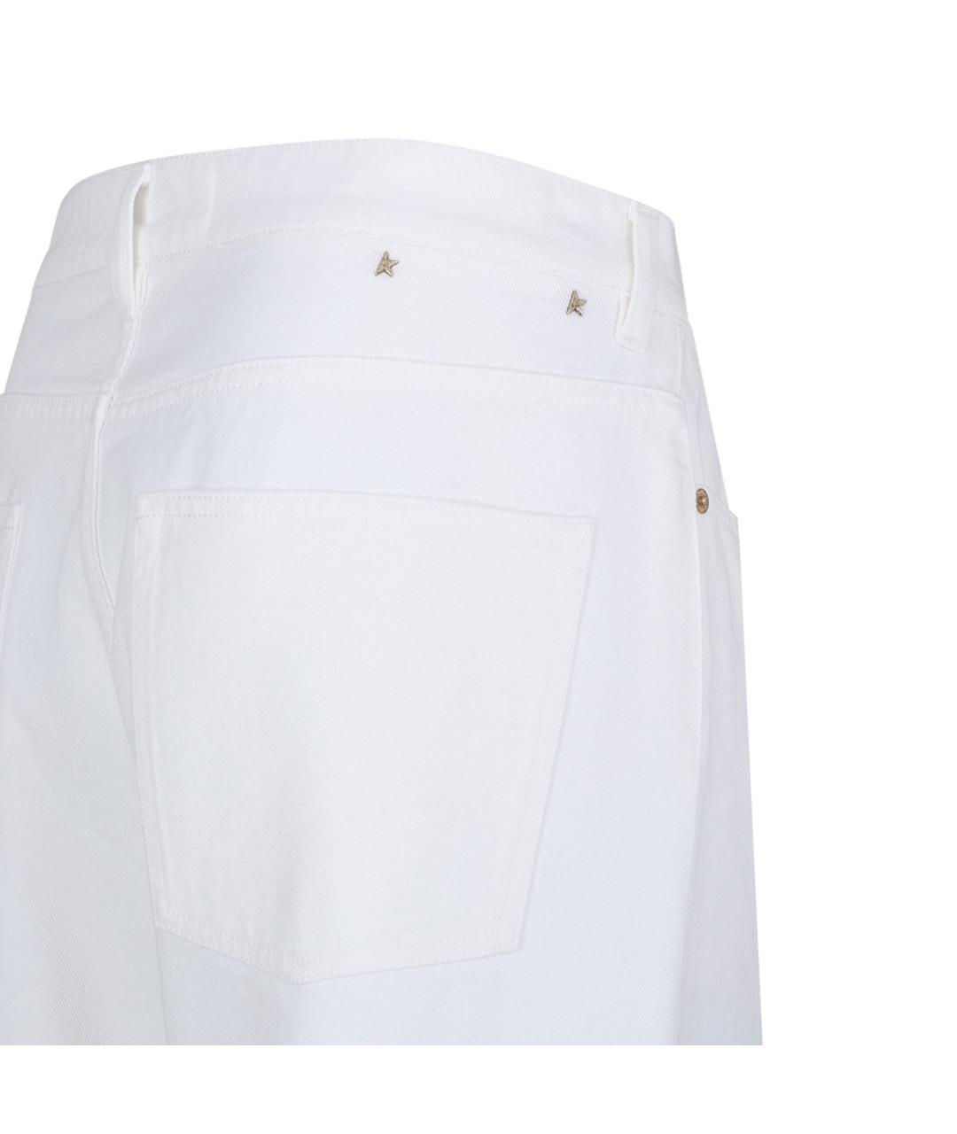GOLDEN GOOSE DELUXE BRAND Белые хлопковые повседневные брюки, фото 4