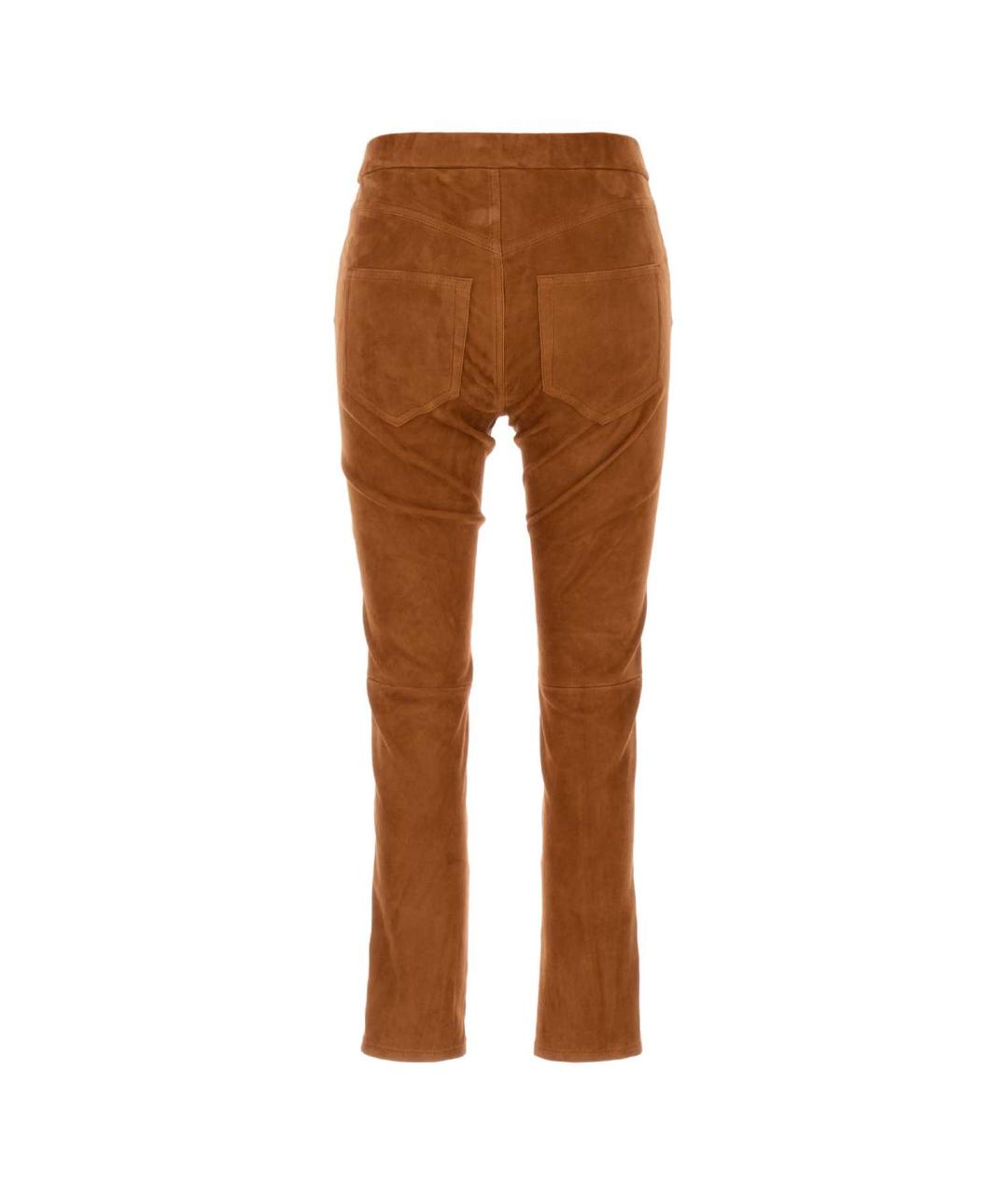ISABEL MARANT Коричневые замшевые прямые брюки, фото 2