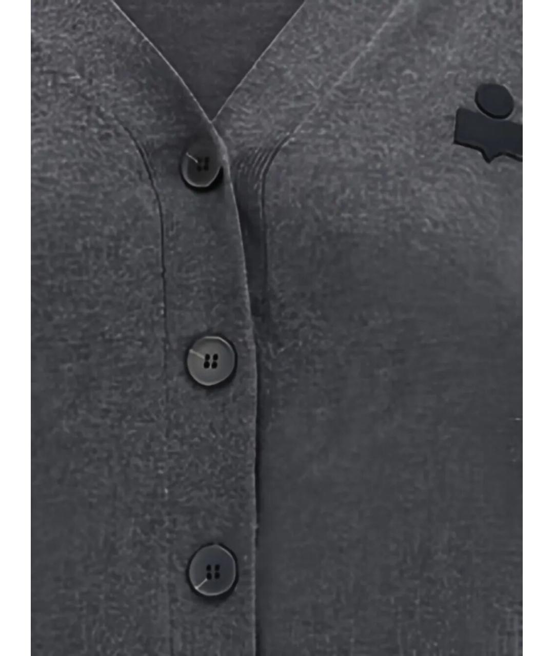 ISABEL MARANT Серый хлопковый кардиган, фото 3