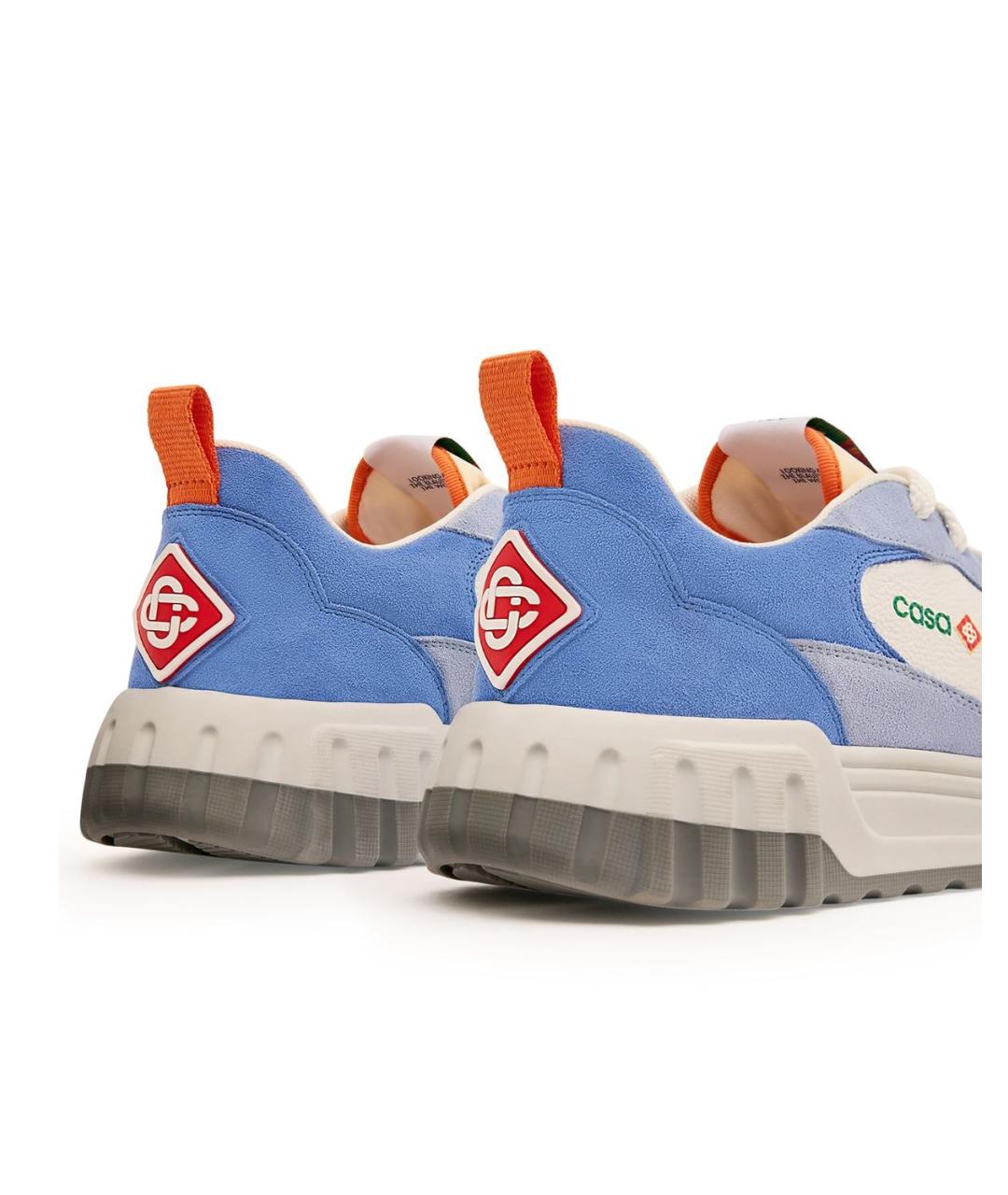 CASABLANCA Синие кожаные низкие кроссовки / кеды, фото 4