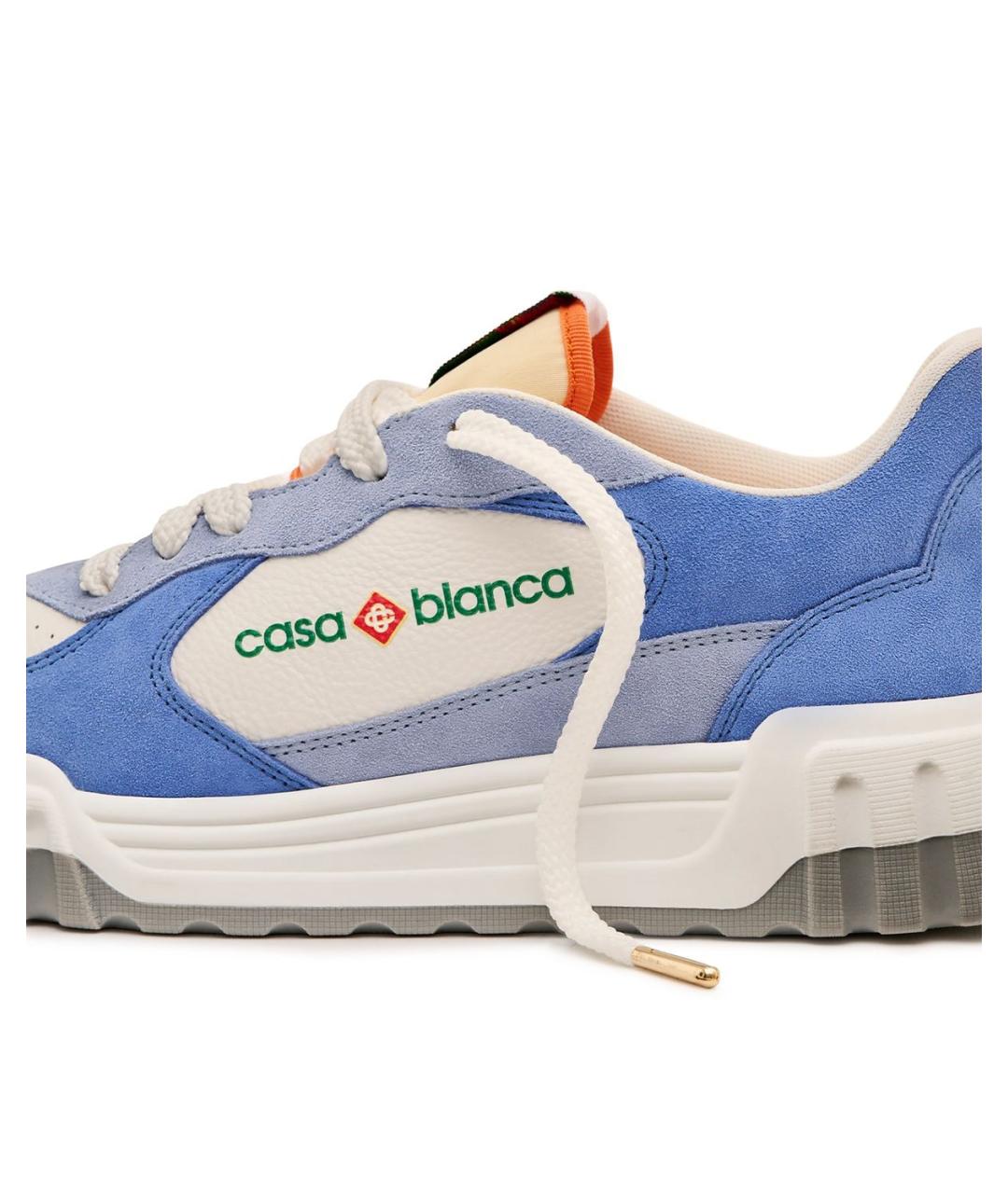 CASABLANCA Синие кожаные низкие кроссовки / кеды, фото 3