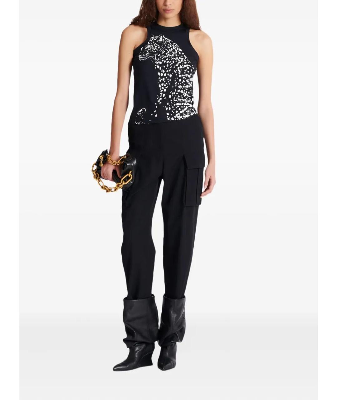 BALMAIN Черная полиамидовая майка, фото 2