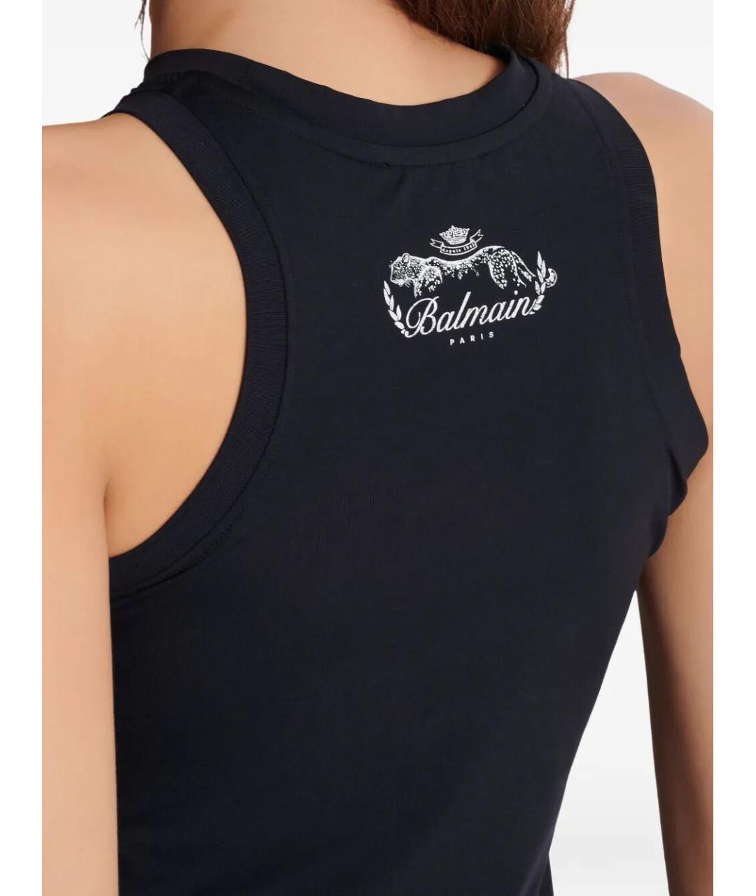 BALMAIN Черная полиамидовая майка, фото 5