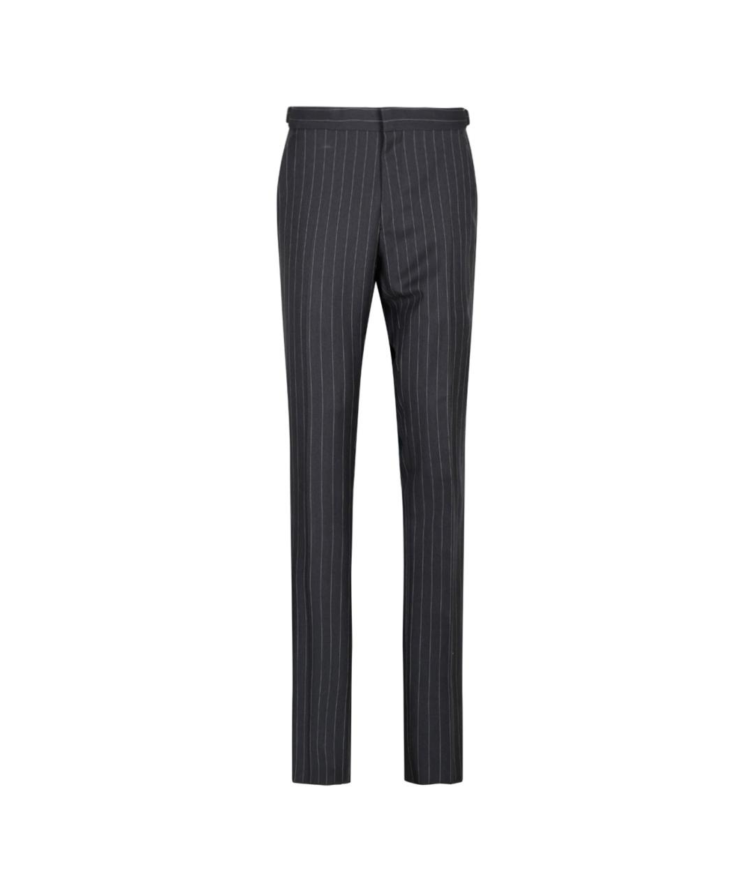 TOM FORD Серые шерстяные повседневные брюки, фото 1
