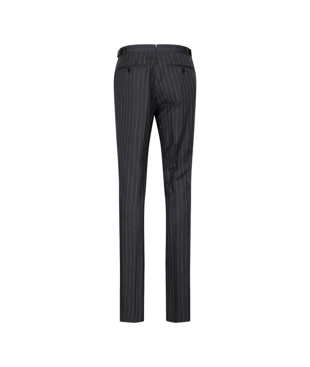 TOM FORD Серые шерстяные повседневные брюки, фото 2