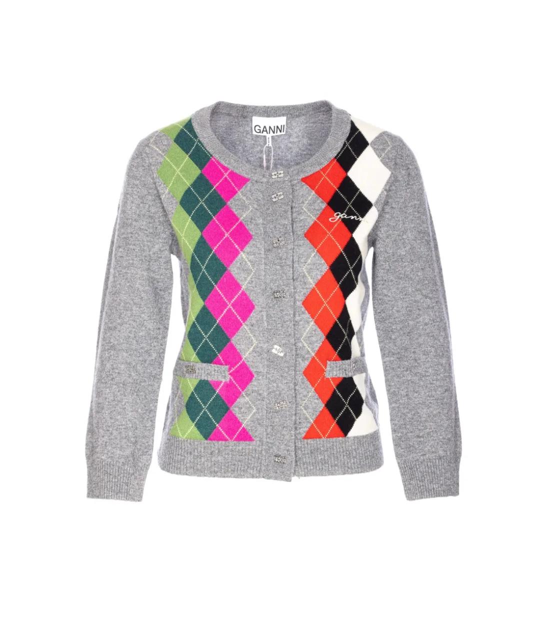 GANNI Мульти шерстяной кардиган, фото 1
