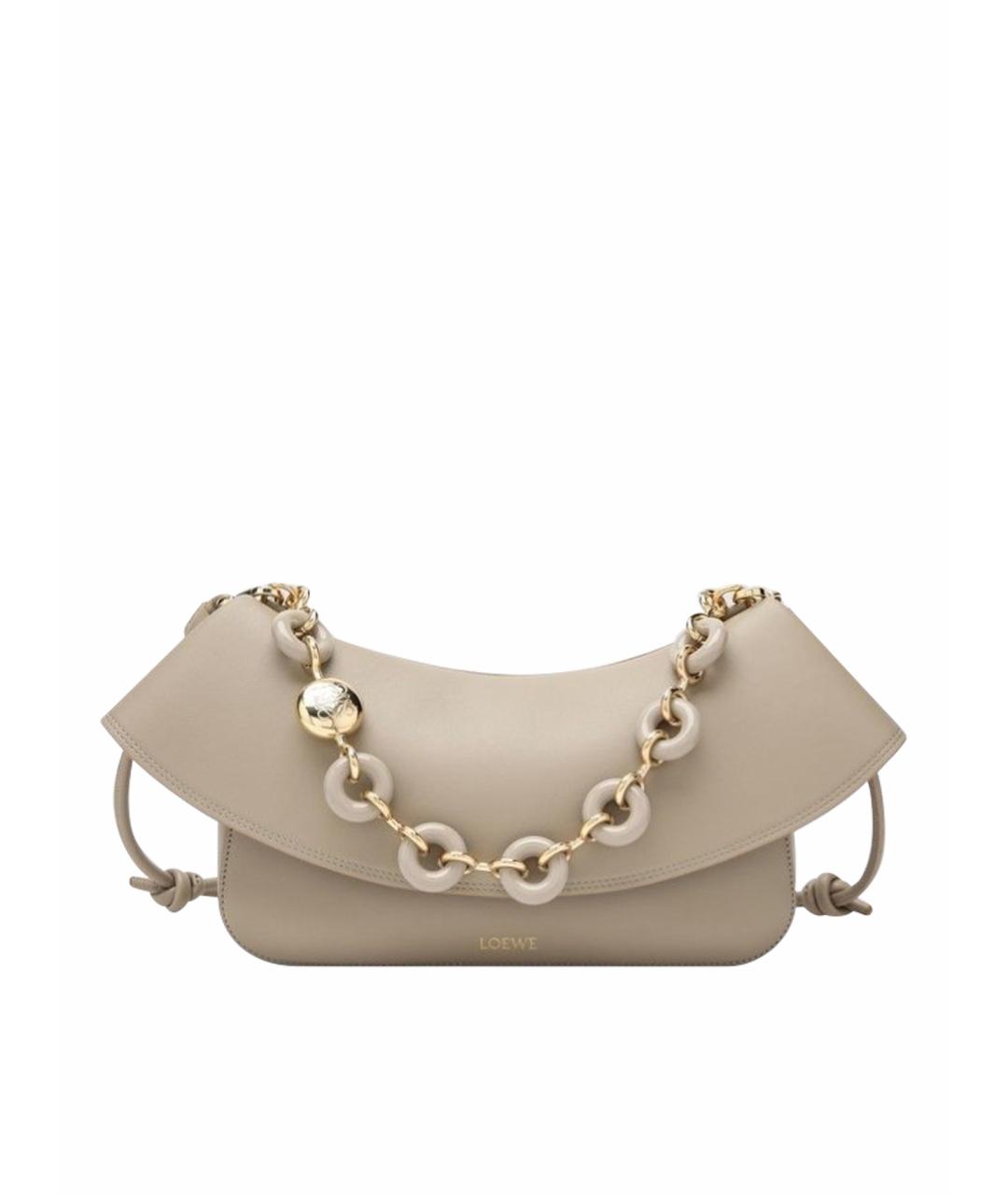 LOEWE Бежевая кожаная сумка через плечо, фото 1