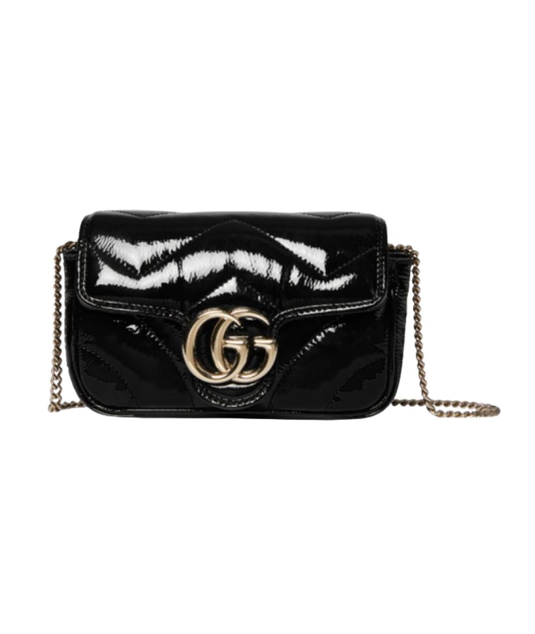 GUCCI Черная кожаная сумка через плечо, фото 1