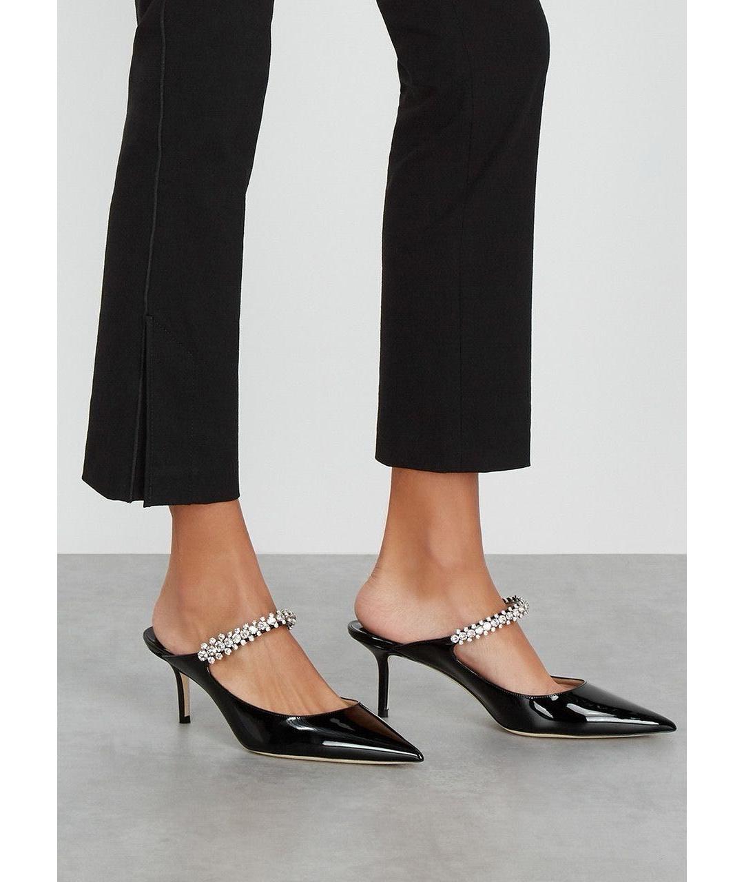 JIMMY CHOO Черные мюли из лакированной кожи, фото 5