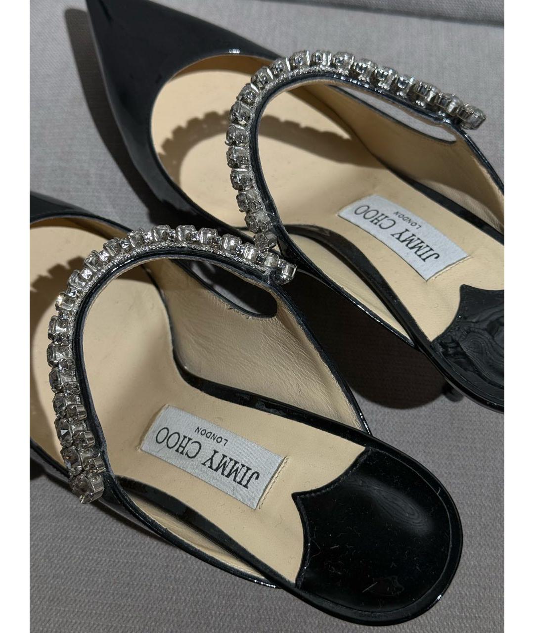 JIMMY CHOO Черные мюли из лакированной кожи, фото 3