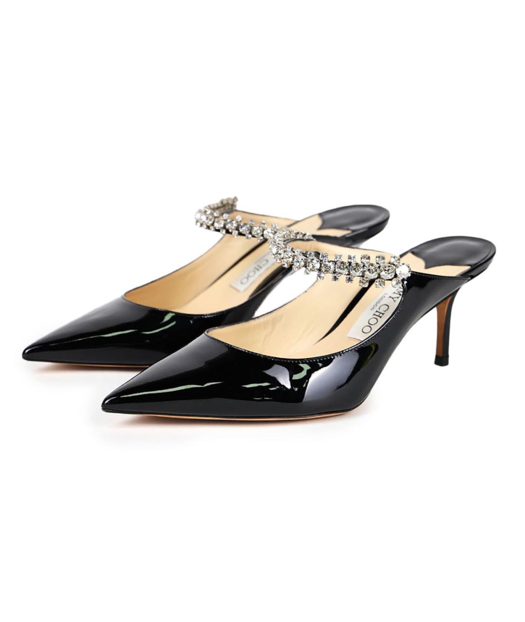 JIMMY CHOO Черные мюли из лакированной кожи, фото 8
