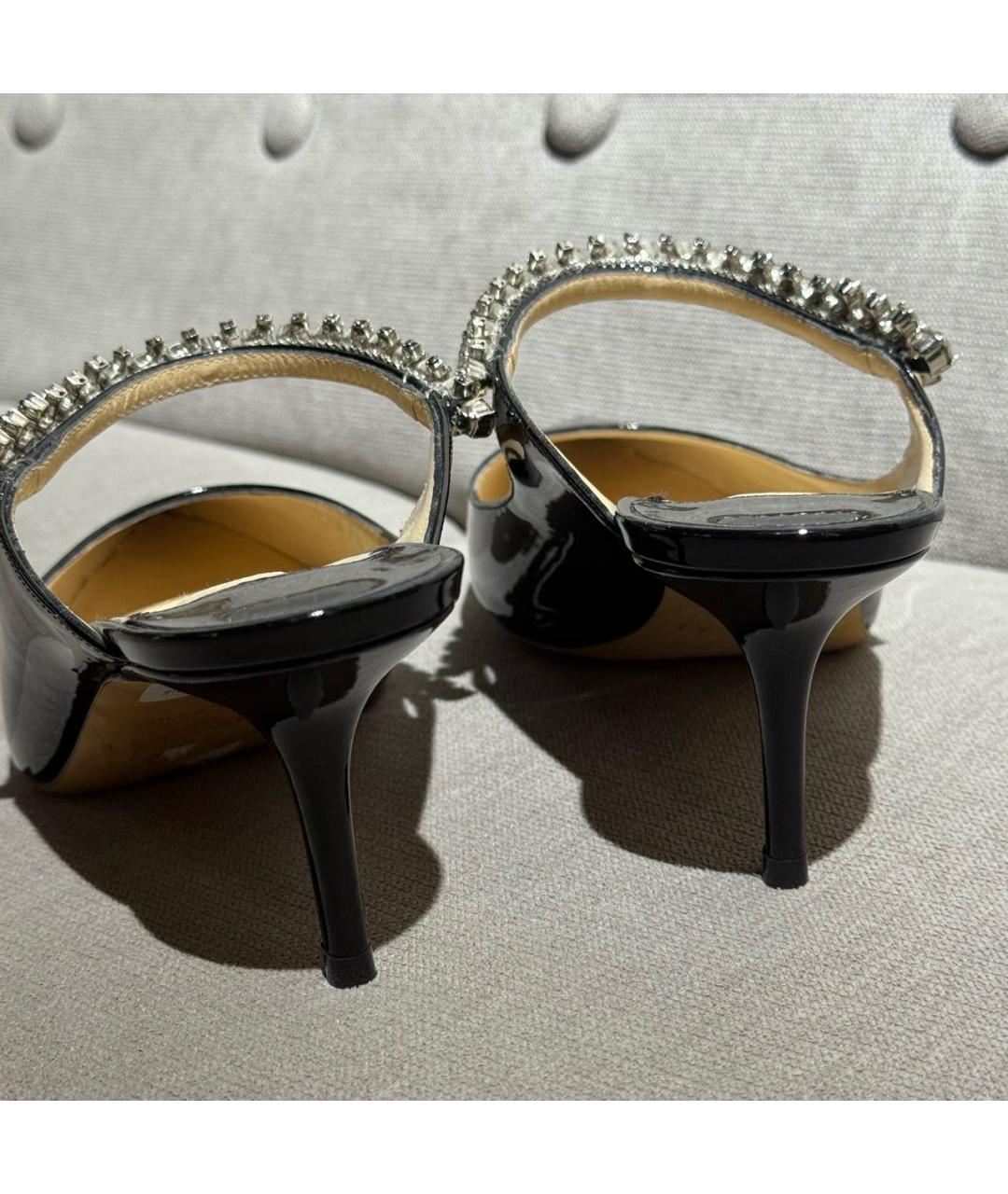 JIMMY CHOO Черные мюли из лакированной кожи, фото 4