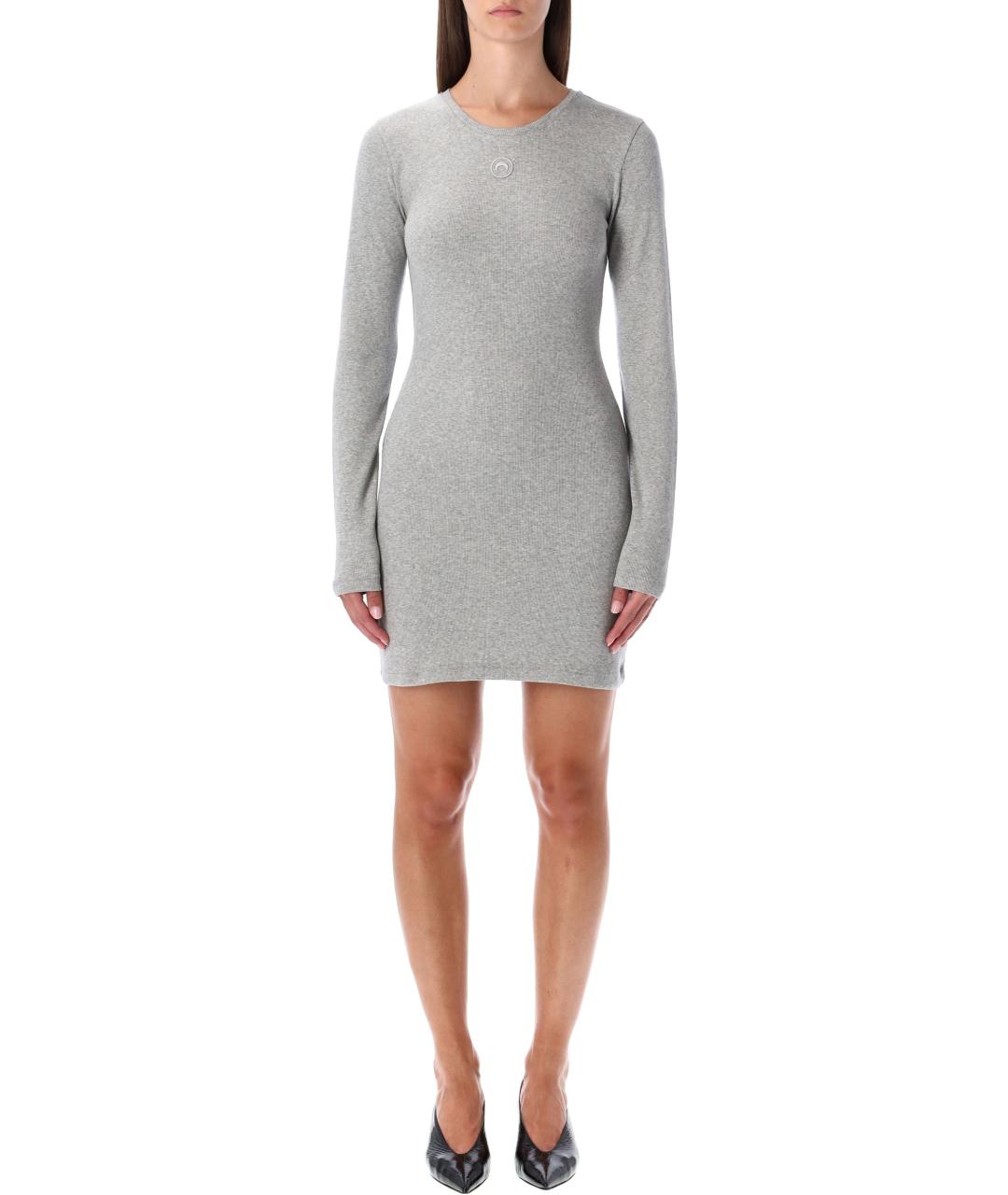 MARINE SERRE Серое хлопковое повседневное платье, фото 4