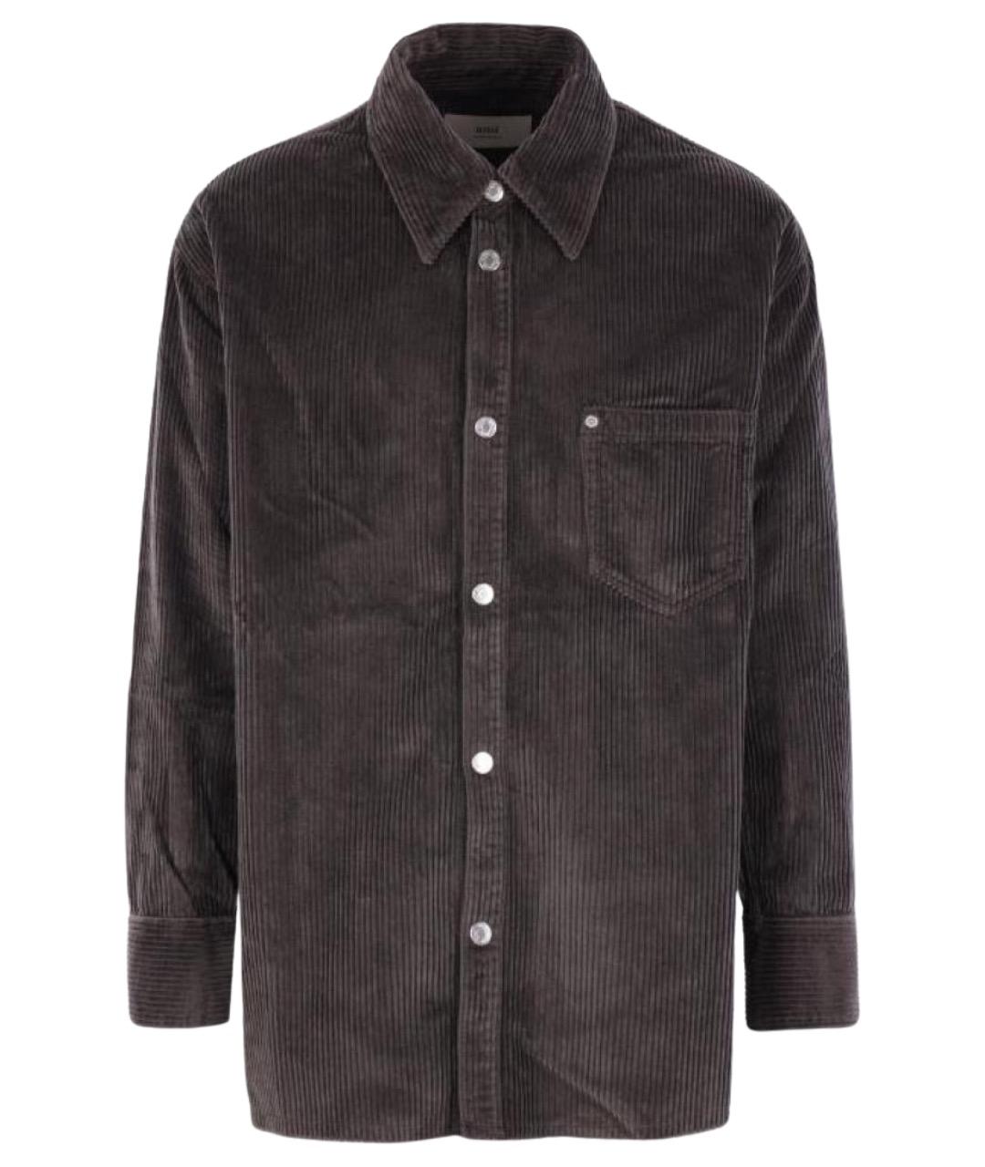 Ami Paris Серая хлопковая кэжуал рубашка, фото 1