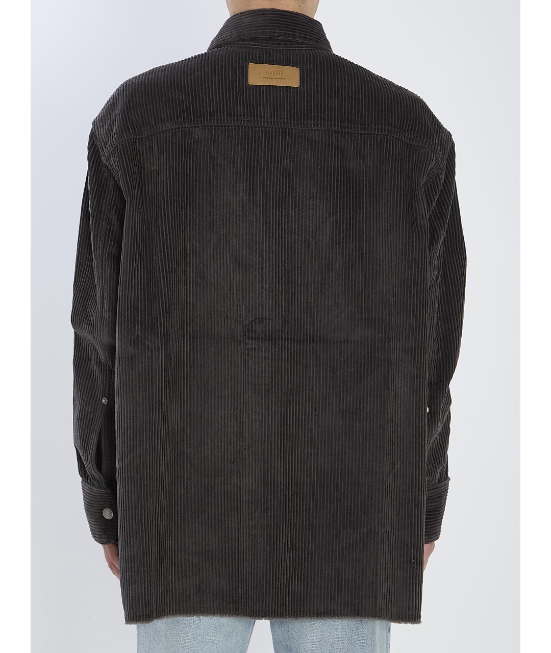 Ami Paris Серая хлопковая кэжуал рубашка, фото 5