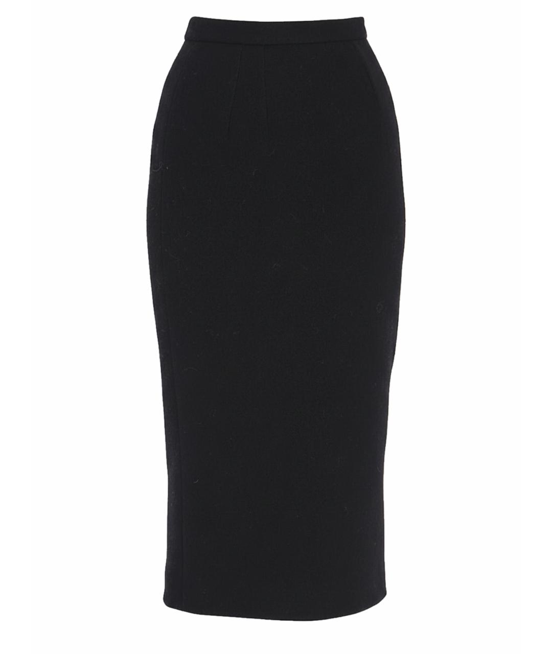 DOLCE&GABBANA Черная шерстяная юбка миди, фото 1