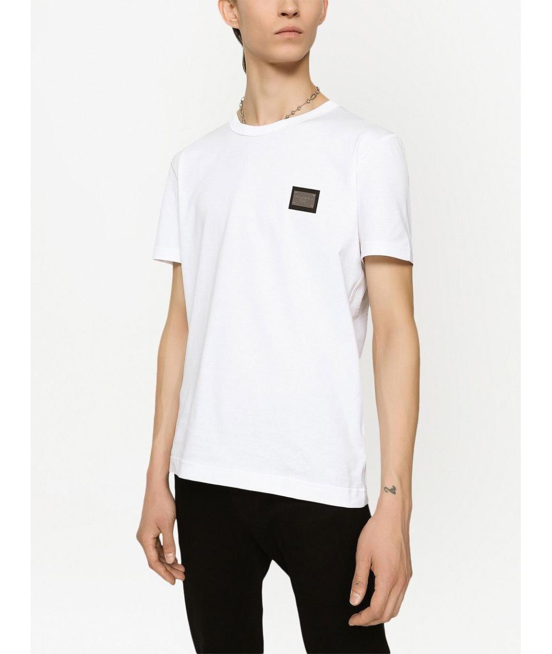 DOLCE&GABBANA Белая хлопковая футболка, фото 2