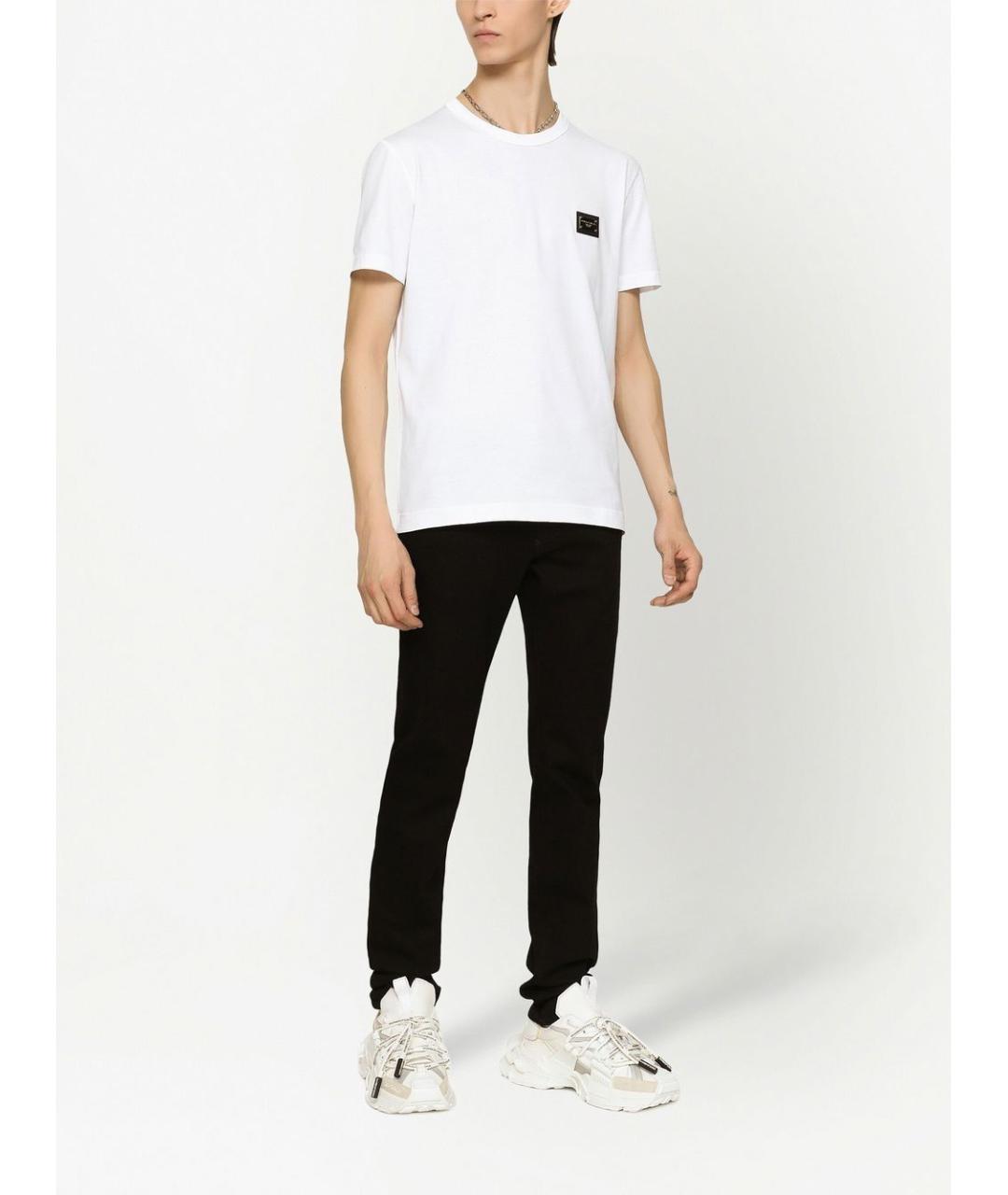 DOLCE&GABBANA Белая хлопковая футболка, фото 4