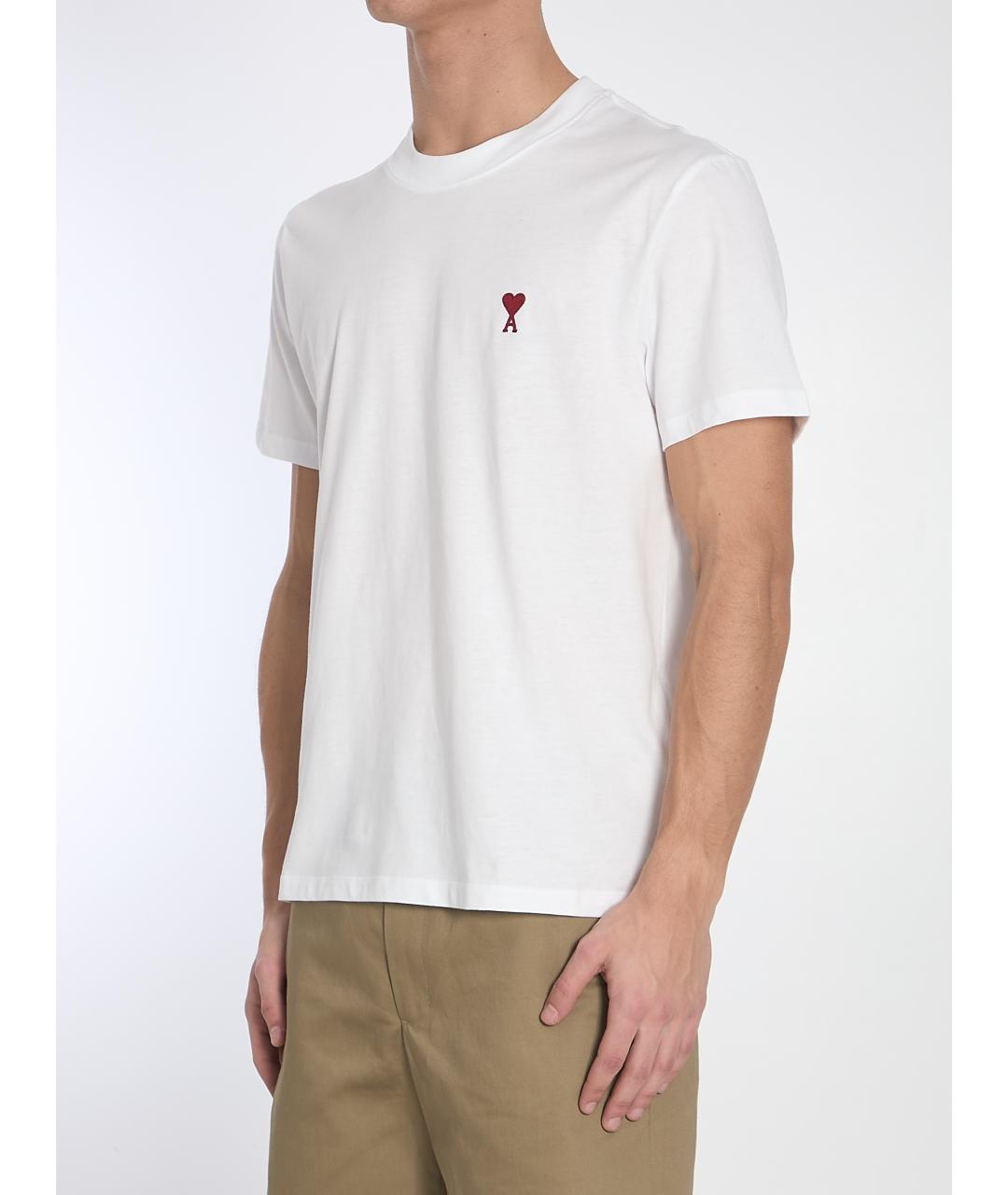 Ami Paris Белая хлопковая футболка, фото 3