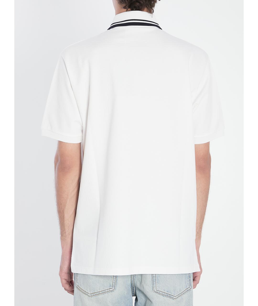 GUCCI Белое хлопковое поло с коротким рукавом, фото 5