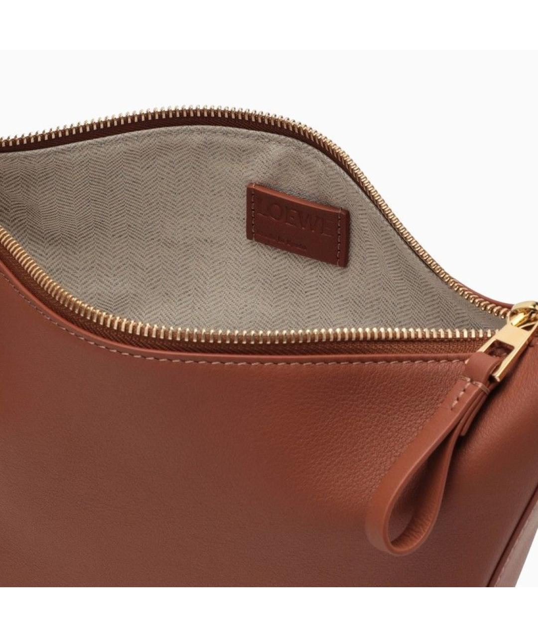 LOEWE Коричневая кожаная сумка через плечо, фото 3