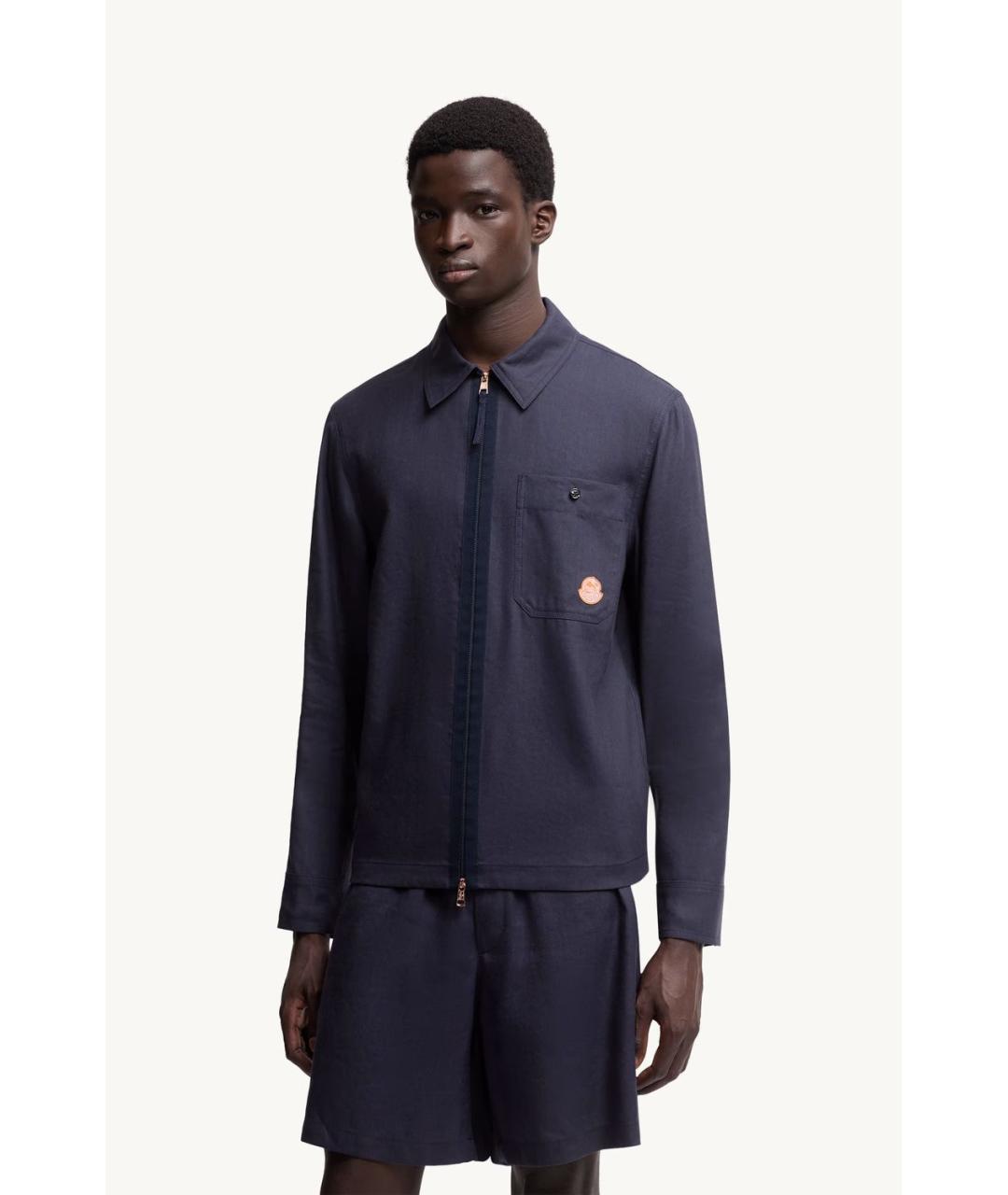 MONCLER Темно-синяя кэжуал рубашка, фото 2